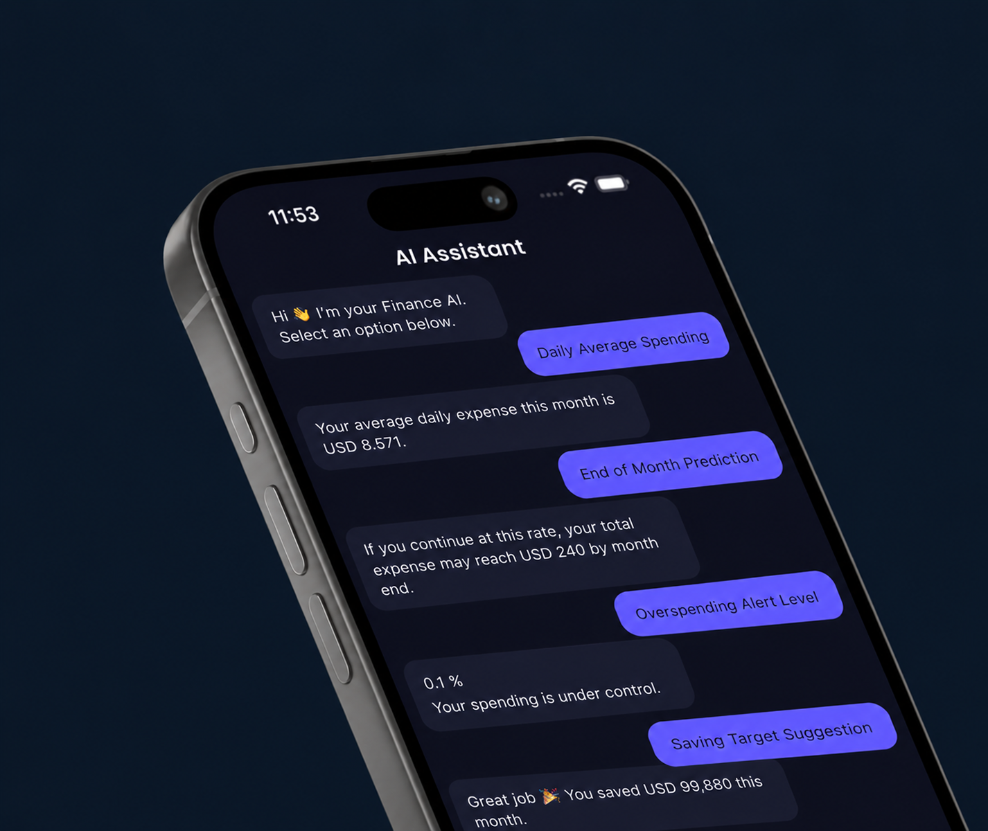 Spending: AI Expense Tracker Analytics Interface